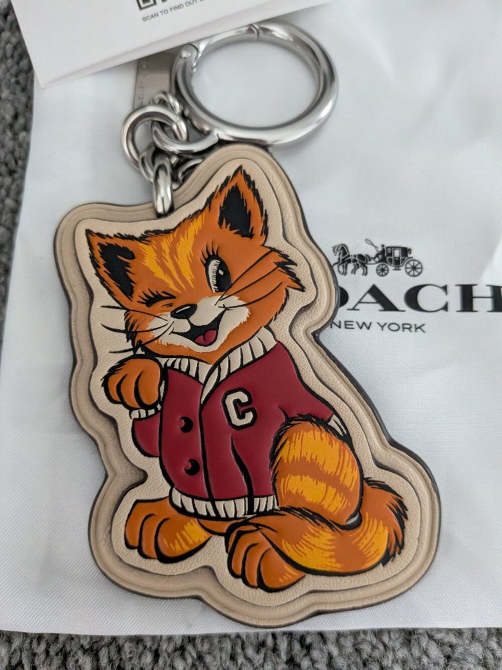 NWT Coach Harajuku Cat Street Cat Keychain Bag Charm Japan Exclusive - Picture 6 of 7
